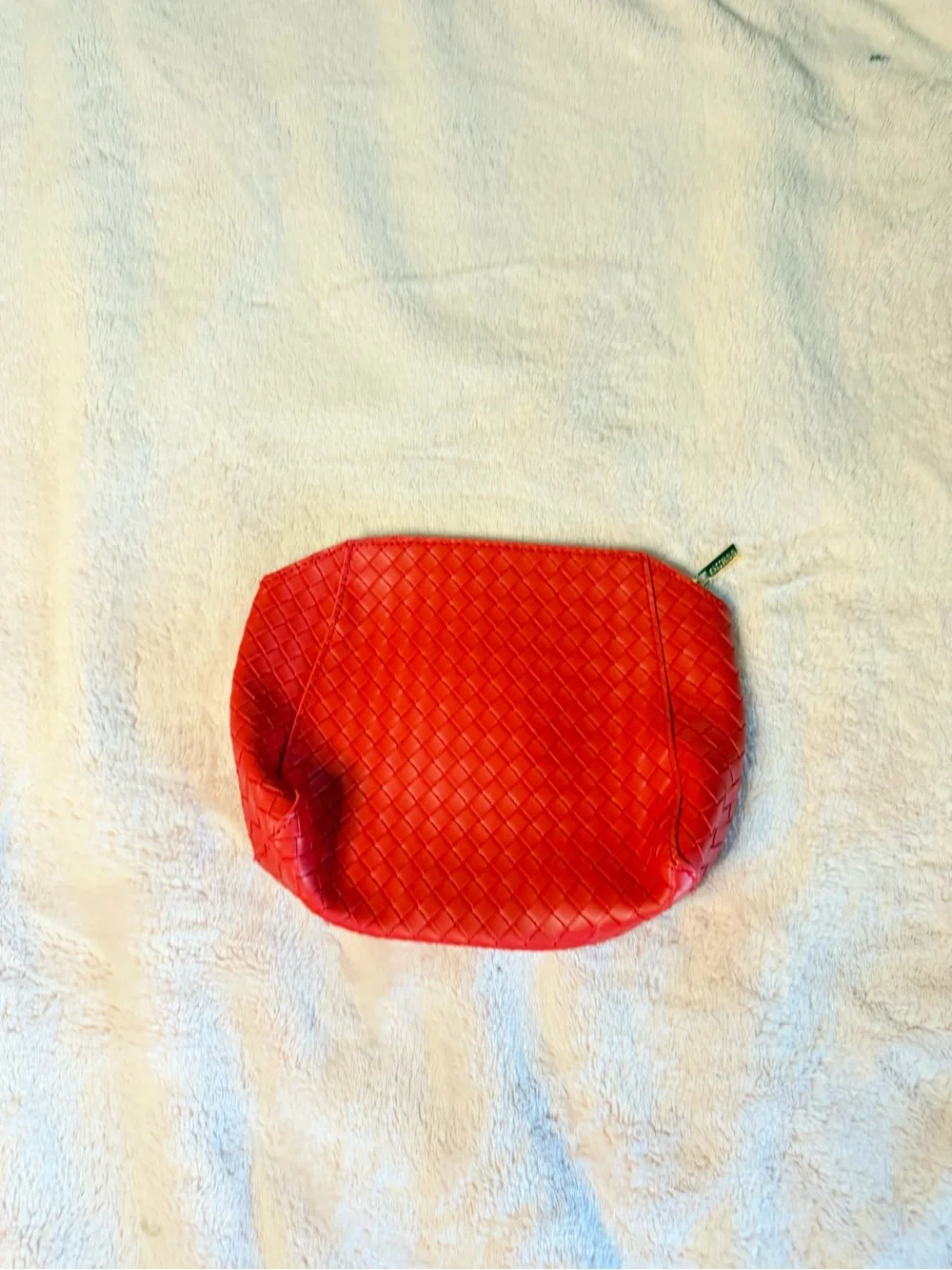GUESS Red Quilted Cosmetic Pouch